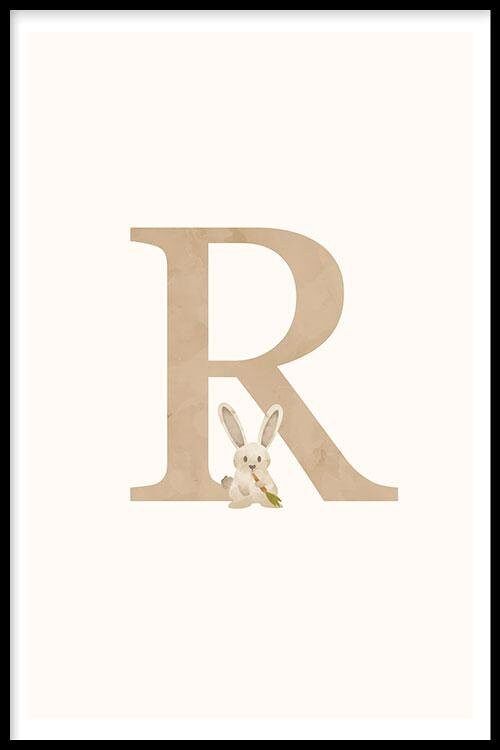 Alfabet R - Poster ingelijst - 20 x 30 cm