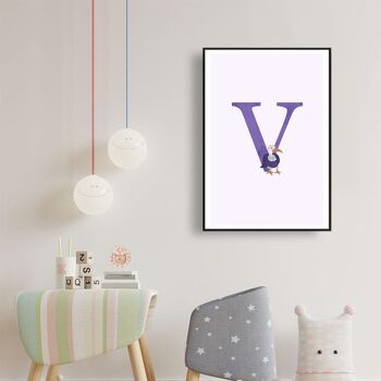Alphabet V - Affiche encadrée - 20 x 30 cm 4
