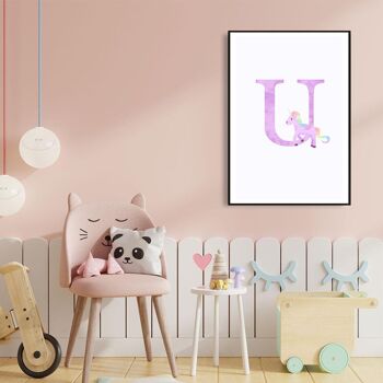 Alphabet U - Affiche encadrée - 50 x 70 cm 4