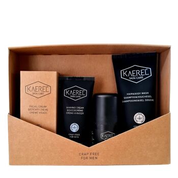 Kaerel Gift Set King (crème pour le visage, crème à raser, nettoyant pour les cheveux et le corps, déodorant 2
