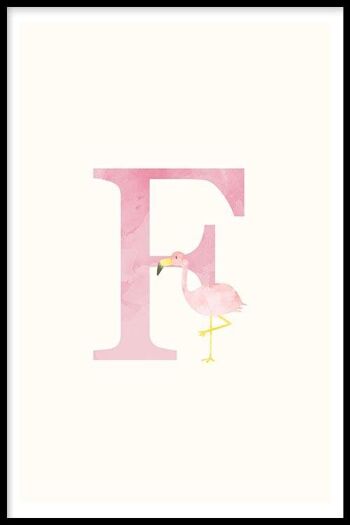 Alphabet F - Affiche encadrée - 50 x 70 cm 1