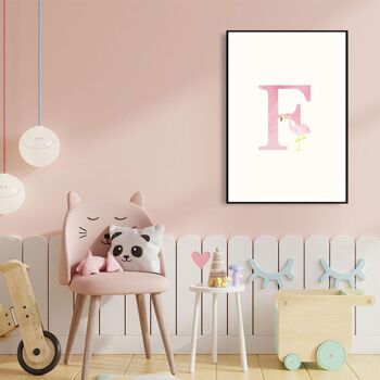 Alphabet F - Affiche encadrée - 50 x 70 cm 2