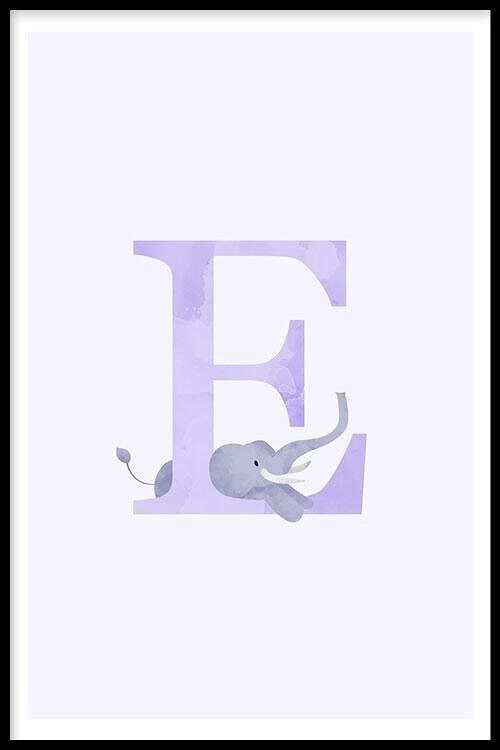 Alfabet E - Poster - 13 x 18 cm