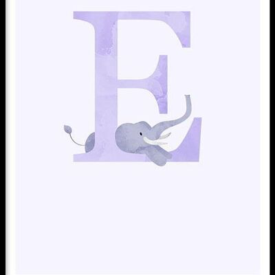 Alfabet E - Poster ingelijst - 20 x 30 cm