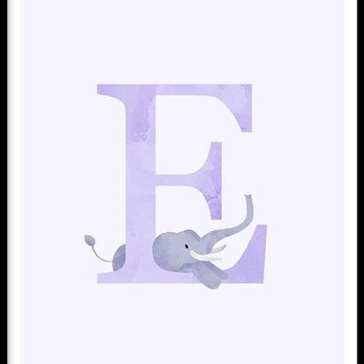 Alphabet E - Affiche encadrée - 20 x 30 cm