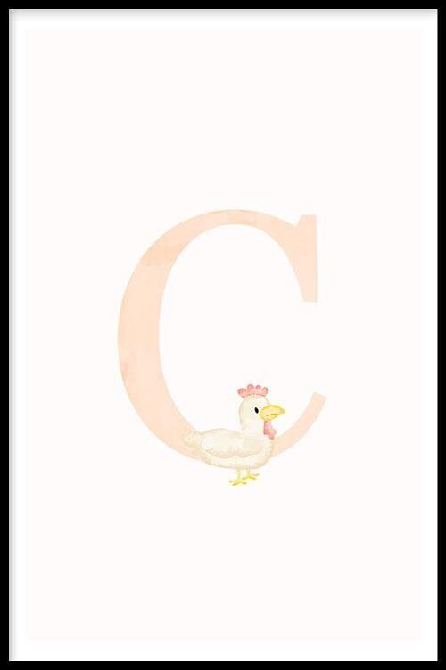 Alfabet C- Poster ingelijst - 20 x 30 cm
