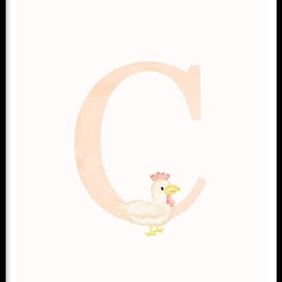 Alfabet C- Poster ingelijst - 20 x 30 cm