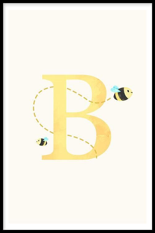 Alfabet B - Poster ingelijst - 50 x 70 cm