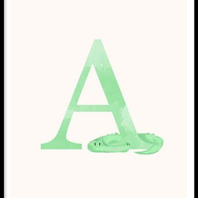 Alfabet A - Poster ingelijst - 20 x 30 cm