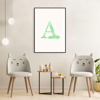 Alphabet A - Affiche encadrée - 20 x 30 cm 2