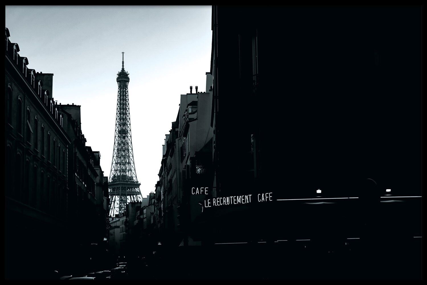 Café Paris- Poster con cornice - 50 x 70 cm