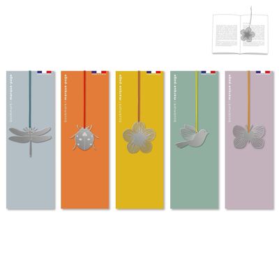 Assortment of 15 metal bookmarks - nature