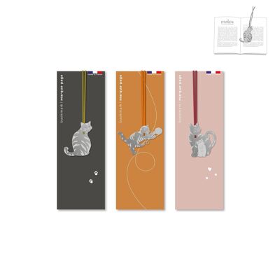 Assortment of 9 metal bookmarks - cats