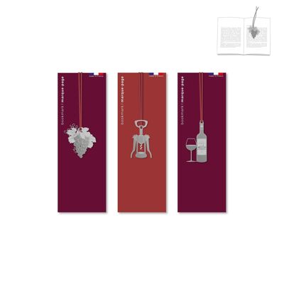Assortment of 9 metal bookmarks - Bordeaux oenology