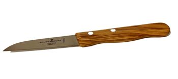 Couteau à légumes / d'office avec lame DROITE et manche en bois d'olivier 2