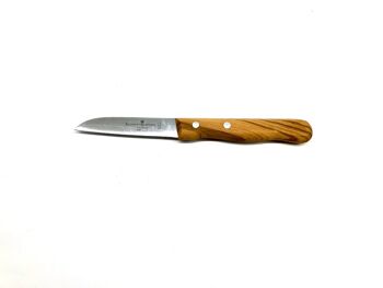 Couteau à légumes / d'office avec lame DROITE et manche en bois d'olivier 4