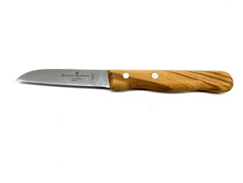 Couteau à légumes / d'office avec lame DROITE et manche en bois d'olivier 5