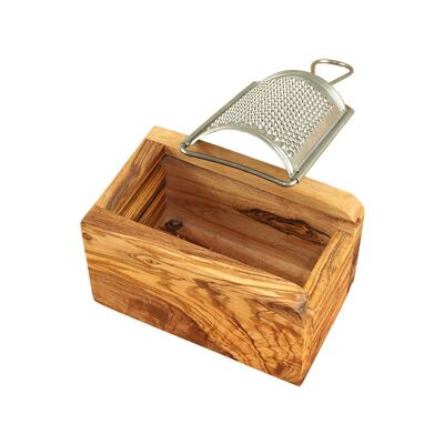 Hard cheese and nutmeg grater, large, made of olive wood