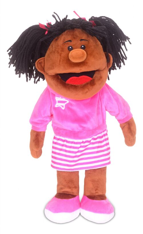 Black Girl Moving Mouth Hand Puppet