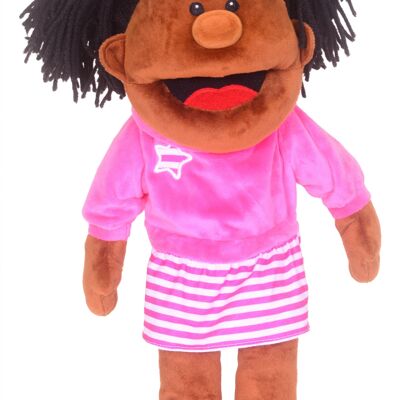 Black Girl Moving Mouth Hand Puppet
