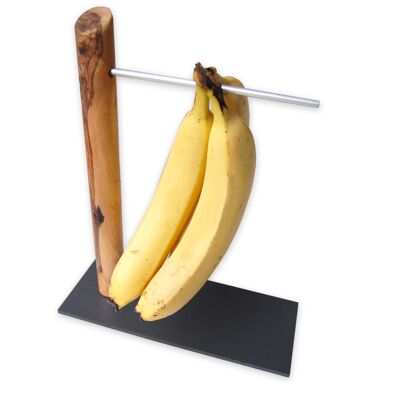 Porta banane o uva in legno d'ulivo