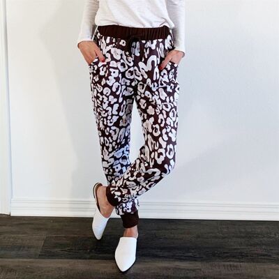 Pantalones de salón Snow Leopard-Coco Brown