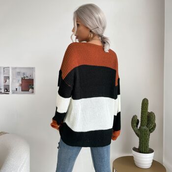 Chunky Color Block Oversize Pull-Noir 5