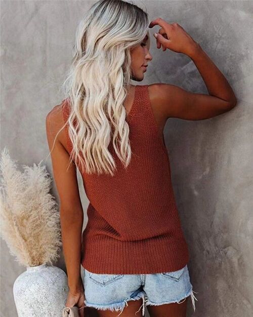 Knitted Light Tank-Rustic Tan