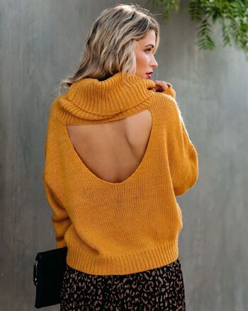 Pull à col roulé à trou de serrure - Orange doux 4