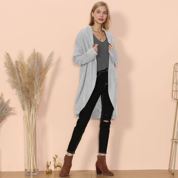 Cardigan doux et confortable en tricot-Gris