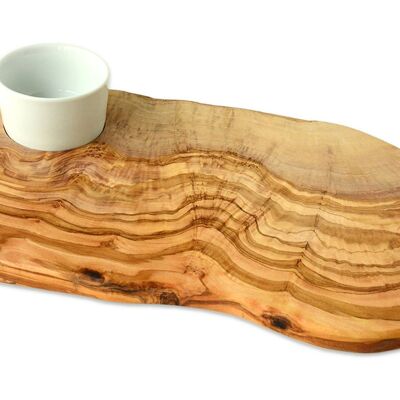 RUSTIC burger board including porcelain bowl, length approx. 40 - 44 cm