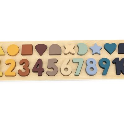 Numeri e forme di puzzle in legno