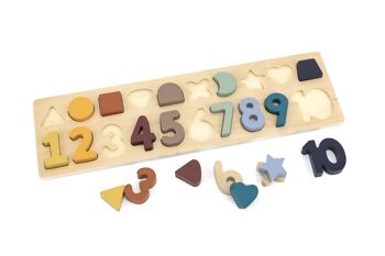 Puzzle en bois chiffres & formes 2