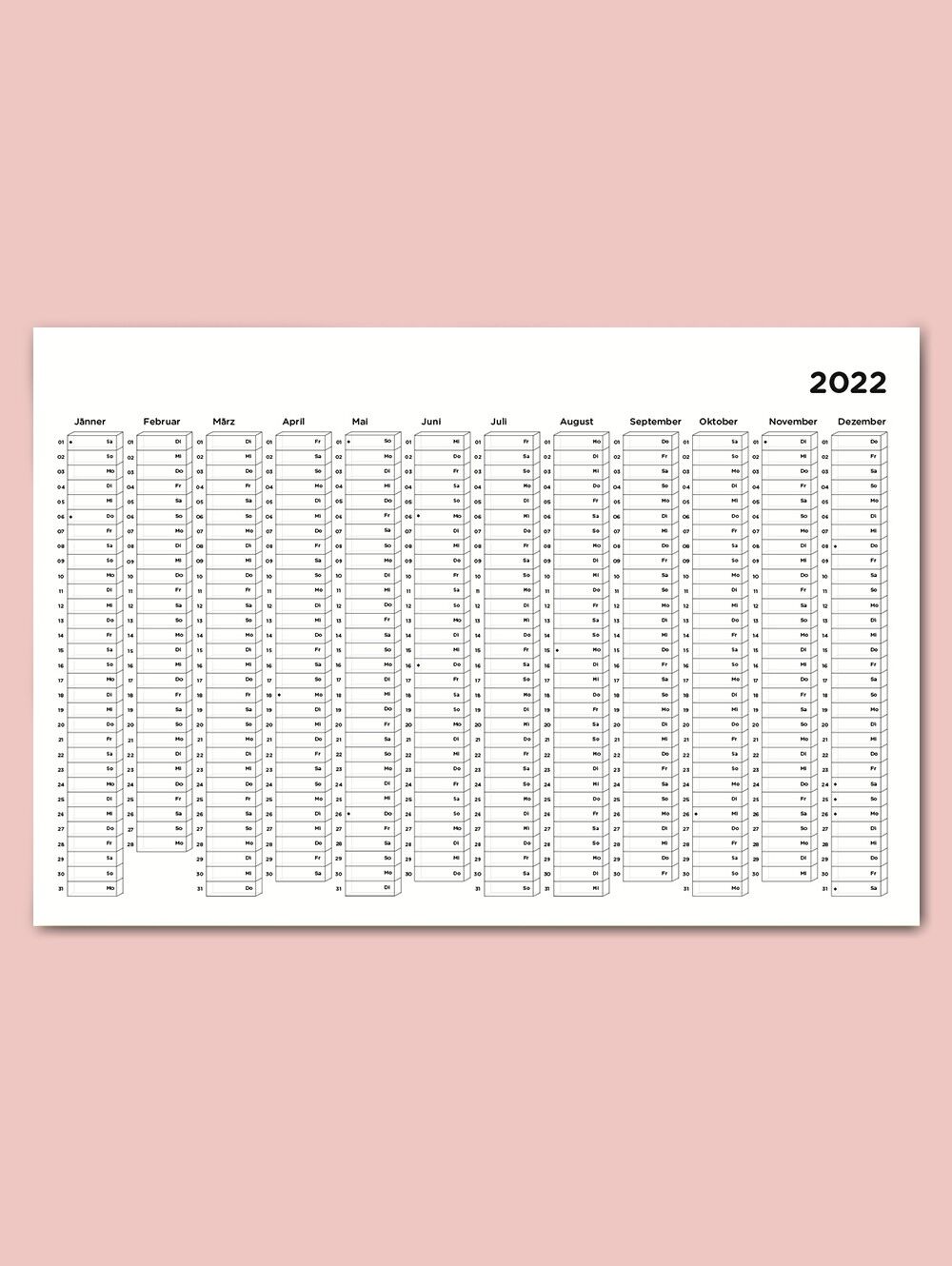 sous-bois - wall calendar A1 - 2022