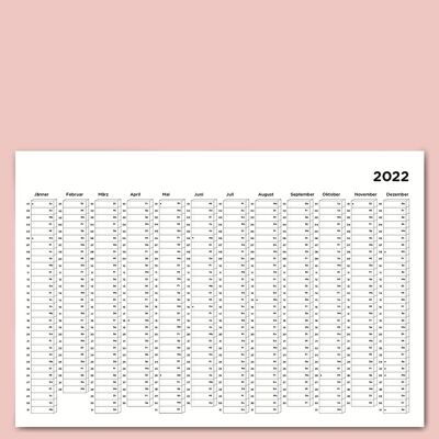 sous-bois - calendario de pared A1 - 2022