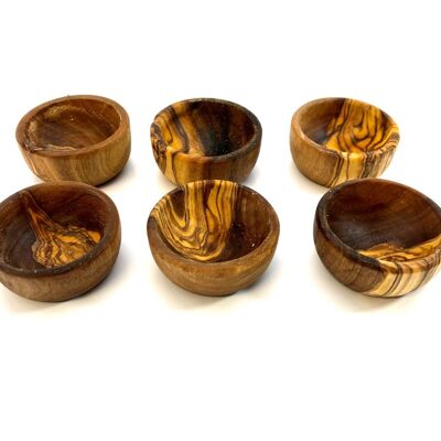 Set of 6 egg cups PICCOLO made of olive wood