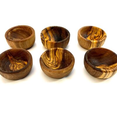 Set of 6 egg cups PICCOLO made of olive wood