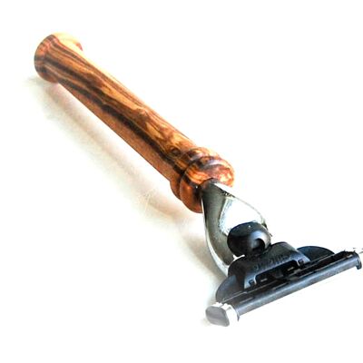Wet razor K2 with blade FU, olive wood