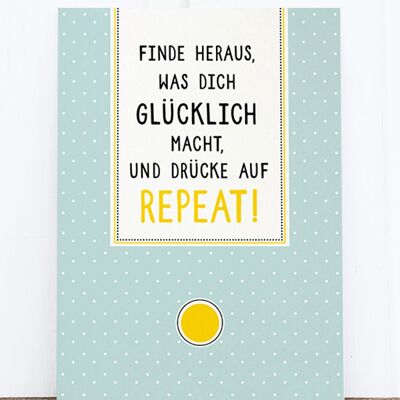 Holzschliff-Postkarte: Repeat HF