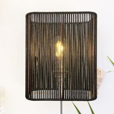 Rectangle wall lamp or lamp // Black lace - STRAIGHT Collection