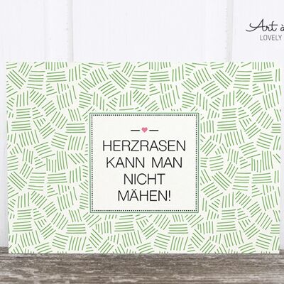 Holzschliff-Postkarte: Herzrasen