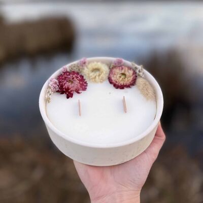 Candela floreale Come un bouquet - Vaso in terrazzo floreale fatto a mano