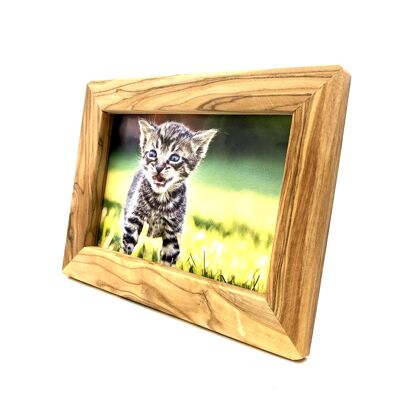Cadre photo en bois d'olivier pour photos de 10 x 15 cm