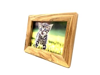 Cadre photo en bois d'olivier pour photos de 10 x 15 cm 1