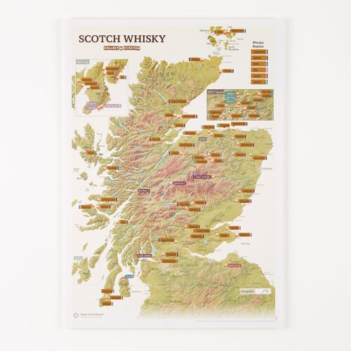 Scratch Off Scotland Whisky Distilleries Print