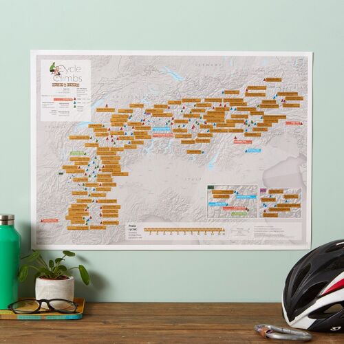 Scratch off Alpine Cycle Climbs Print