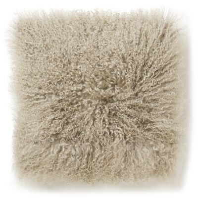 Housse de coussin Shansi en peau de mouton - Taupe