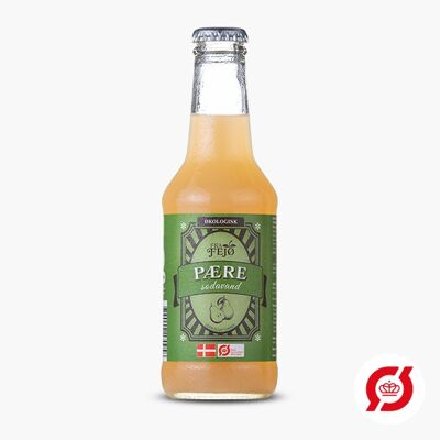 Organic soda with pear.