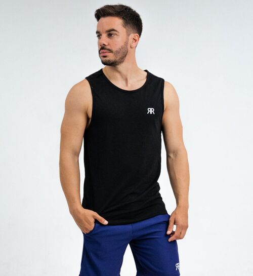 Essential sleeveless t-shirt relaxed - black