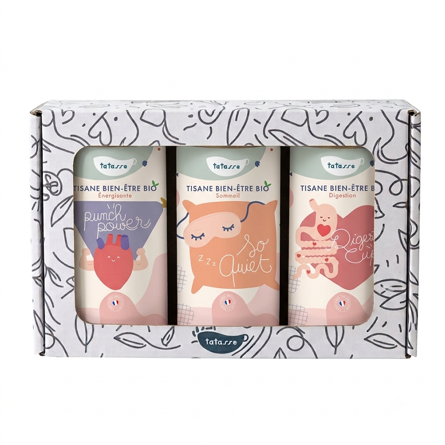 Wellness Gift Set – 3 organic herbal teas (digestion, relaxation & vitality)